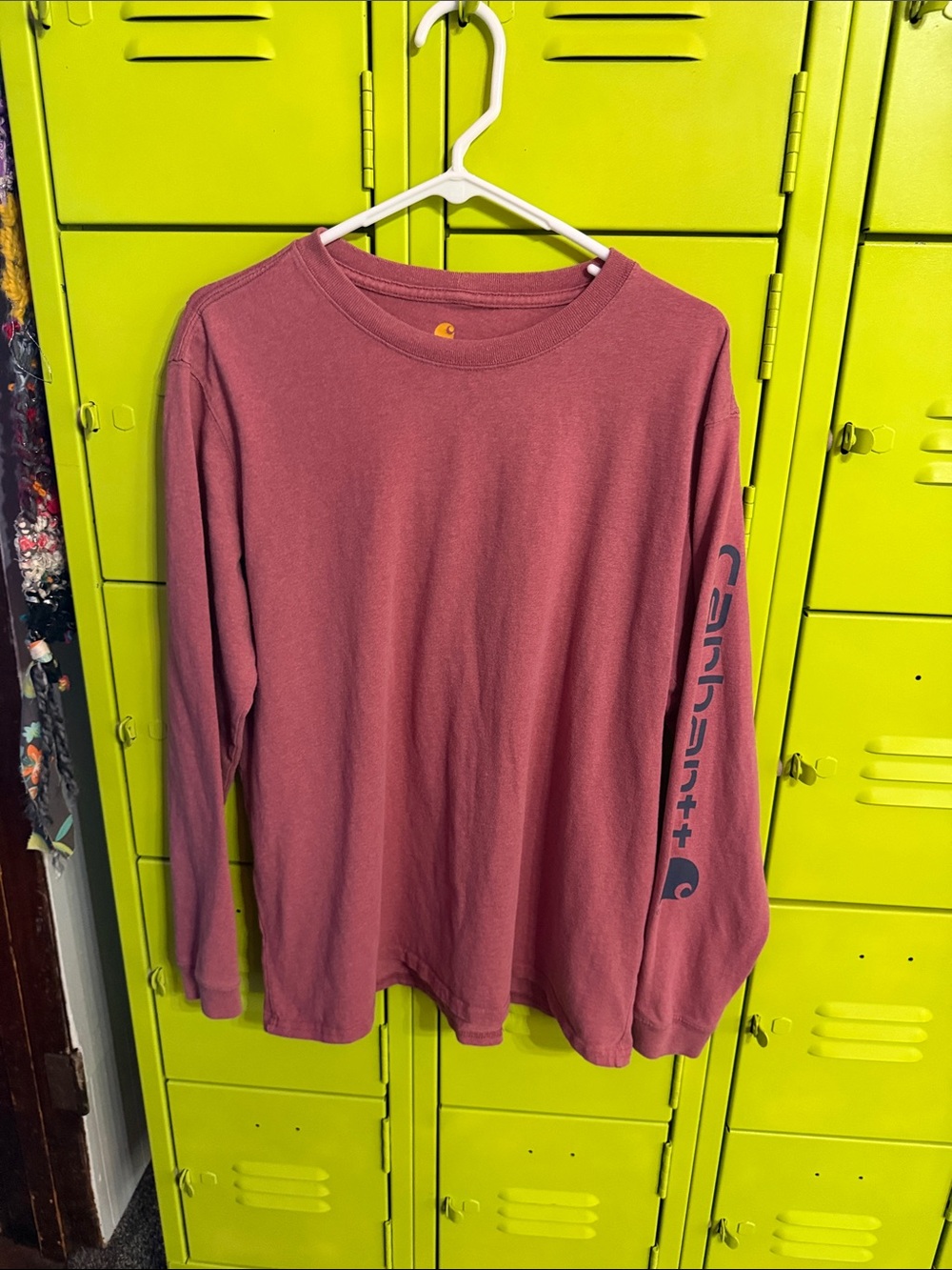 Carhartt Long Sleeve Logo Tee - Rosewood